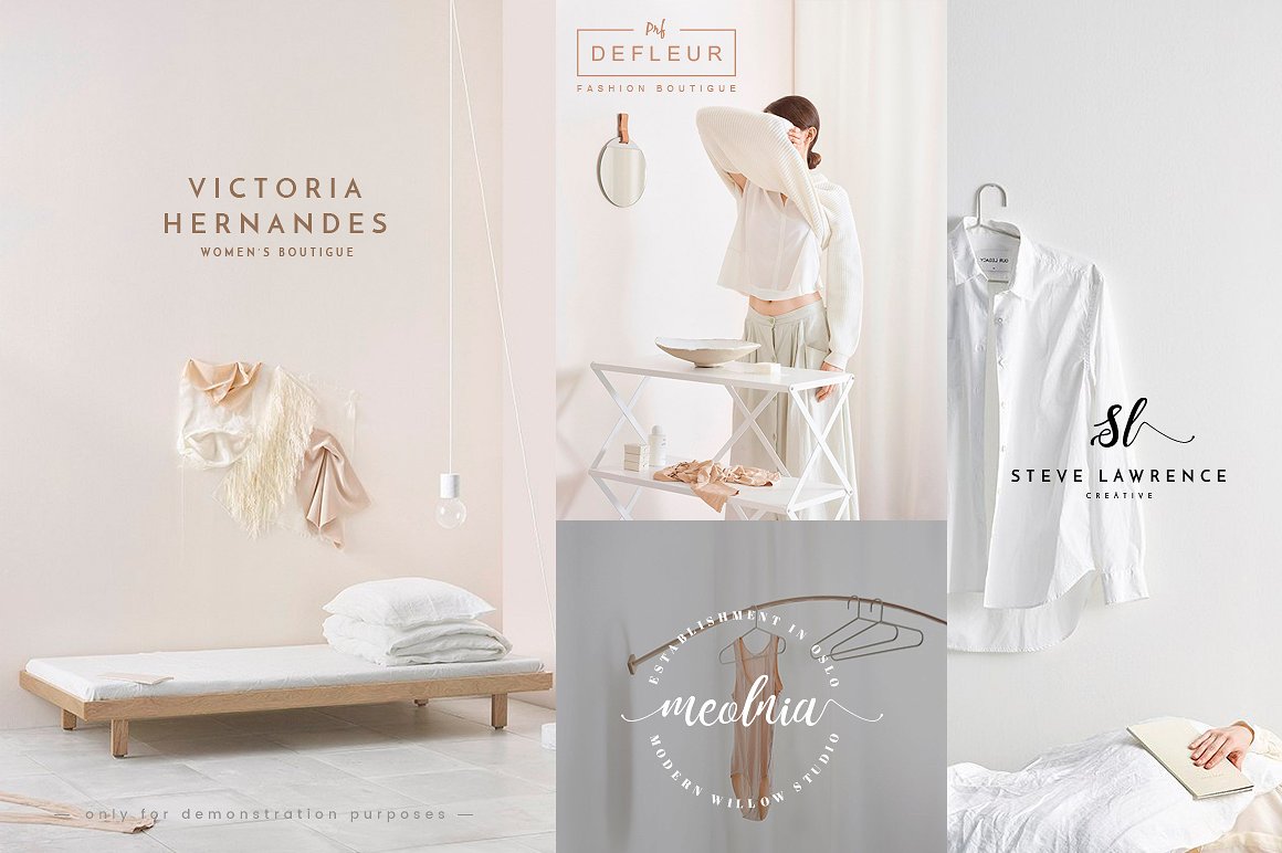 Stylish Feminine, Fashion Blog Logo Photoshop Files Collection